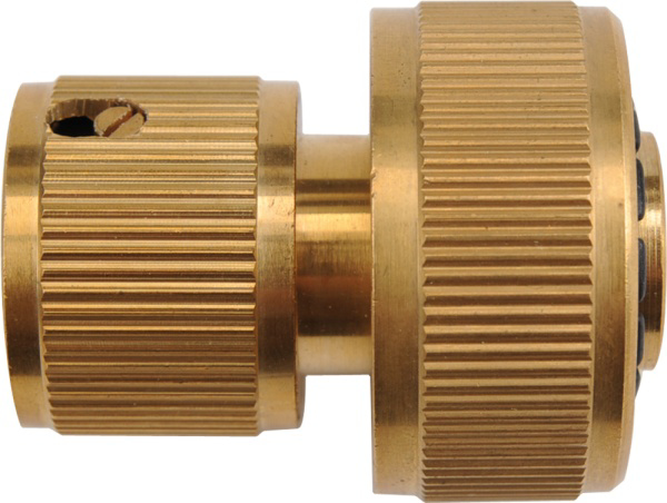 Poza cu FLO QUICK COUPLING FOR GARDEN HOSE 3/4 ''BRASS WITH STOP FUNCTION (89103)