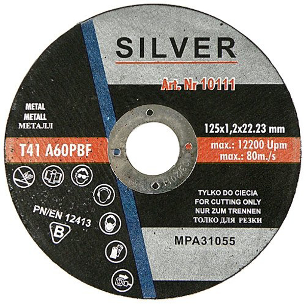Poza cu SILVER Disc debitare metal 125 x 1,0 x 22,2mm (10110)