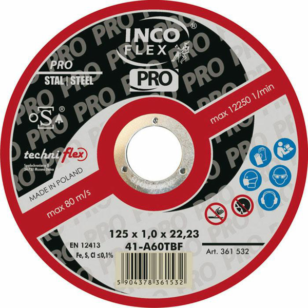 Poza cu INCOFLEX Disc slefuit metal 125 x 6,5 x 22,2mm (MN27-125-6.5-22A24T)