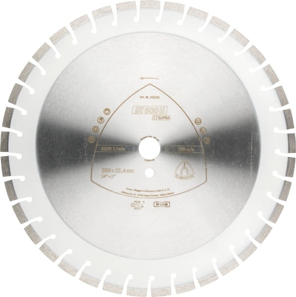 Poza cu KLINGSPOR Disc diamantat segmentat 350mm x 3,0mm x 20mm SUPRA DT600U, (325194)