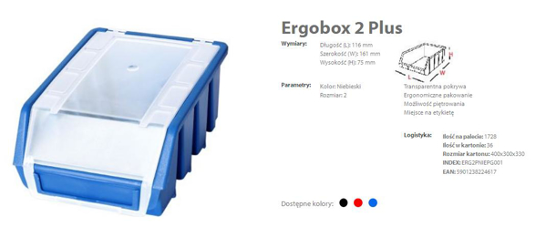 Poza cu ERGOBOX PLUS 2 BLUE, 118 x 161 x 75mm (ERG2PNIEPG001)