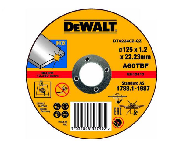 Poza cu DEWALT Disc debitare metal 125 x 1,2 x 22,2mm INOX (DT42340Z-QZ)