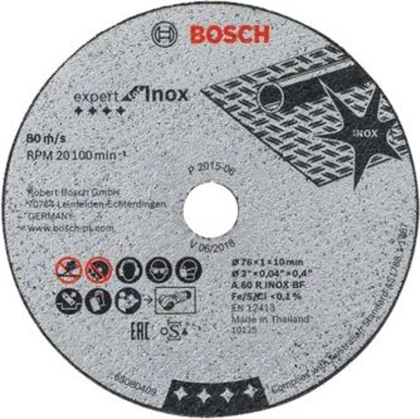 Poza cu BOSCH Disc debitare metal 76*1,0*10 INOX EXPERT (2608601520)