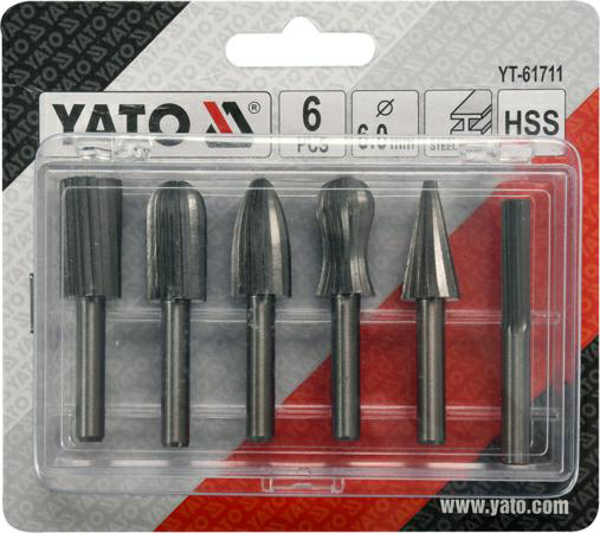 Poza cu YATO Freza pentru metal FI 6mm kpl.6 buc (YT-61711)