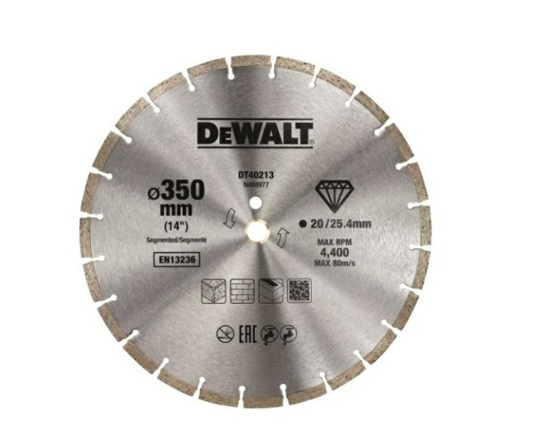 Poza cu DEWALT Disc diamantat segmentat 350x25,4mm (DT40213-QZ)