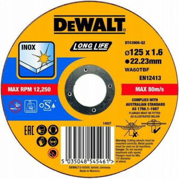 Poza cu DEWALT Disc debitare metal 125x1,6mm (DT43906-QZ)