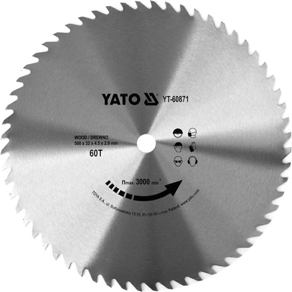 Poza cu YATO Panza pentru fierastrau circular 500*60*32 60871 (YT-60871)