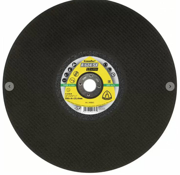 Poza cu KLINGSPOR Disc debitare metal 406mm x 4,0mm x 25,4mm A624SX (351436)
