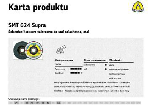 Poza cu KLINGSPOR Disc abraziv 125mm P 60 SMT624 SUPRA 10 + 2 buc. (328242)
